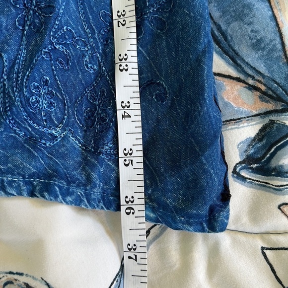 NWT,Zury Casual Dress, Beautiful Embroidery, Slimming Back-Tie, M/L - Picture 8 of 8